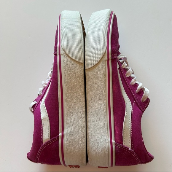 Vans Old Skool Women's Suede Lace up Sneakers in Fuchsia and White Size 7 - Picture 3 of 11